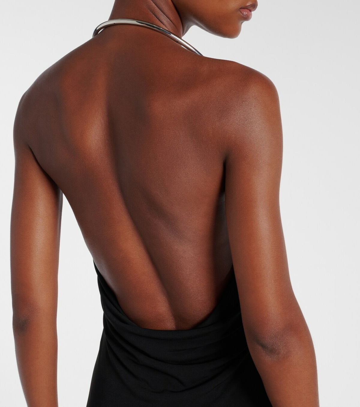 Coperni Logo Necklace embellished halterneck gown