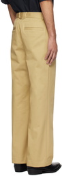 Solid Homme Beige Wide-Leg Trousers