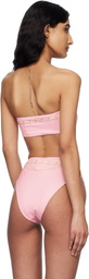 Versace Underwear Pink Graphic Bikini Top