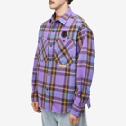 Men's AAPE Check Flannel Shirt in Purple (Brown)