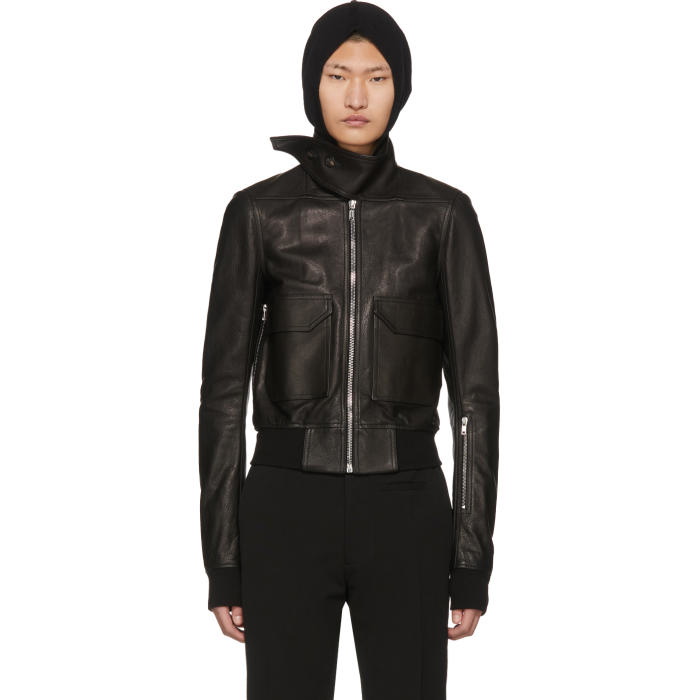 Photo: Rick Owens Black Leather Glitter Jacket 