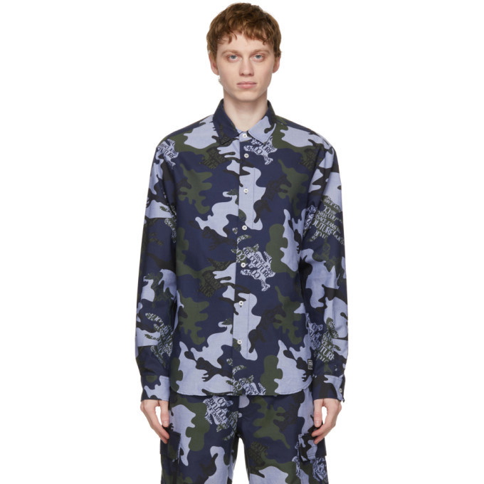 Photo: Versace Jeans Couture Blue Camo Logo Shirt