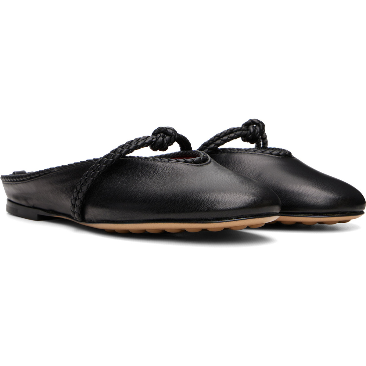 Bottega Veneta Black Rosa Mary-Jane Ballerina Flats