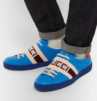 Gucci - Logo-Print Leather Sneakers - Men - Blue