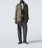 Brunello Cucinelli Jute-trimmed suede slip-on shoes