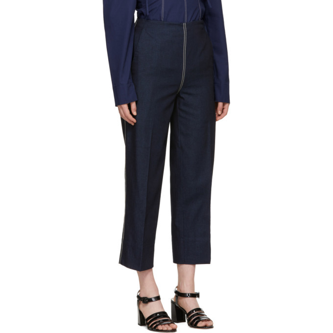 Cedric Charlier Blue Front Zip Jeans