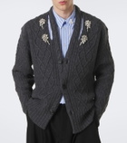 Simone Rocha Cable-knit embellished virgin wool cardigan