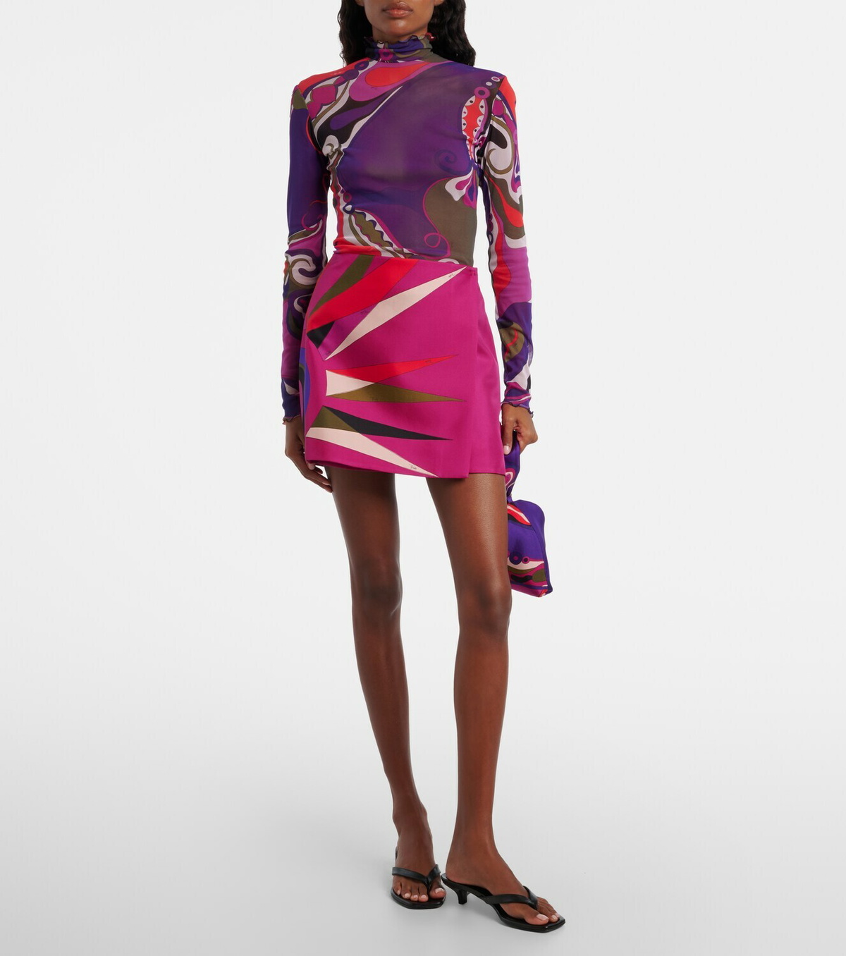 Pucci Stella silk wrap skirt