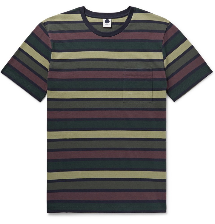 Photo: NN07 - Barry Slim-Fit Striped Cotton-Jersey T-Shirt - Men - Multi