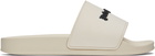 Palm Angels Beige Classic Logo Pool Slides