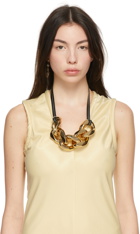 JW Anderson Black & Gold Small Chain Strap Necklace