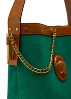 Versace Chain Small Leather and Suede Bucket bag - Green - One Size