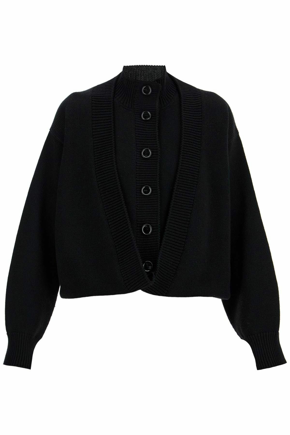 ALAIA ニット ALAIA folded cardigan Black ALAÏA
