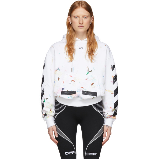 Levere fysiker synet Off-White SSENSE Exclusive White Paint Splatter Hoodie Off-White