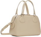 Courrèges Beige AC Stud Leather Bowling Bag