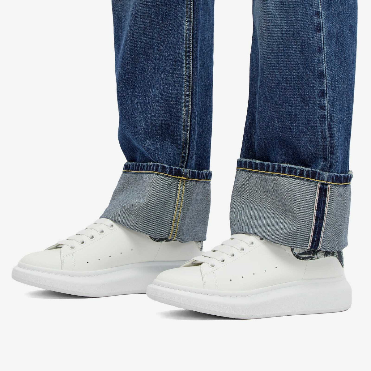 Alexander McQueen Men's Printed Heel Tab Oversized Sneakers