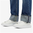 Alexander McQueen Men's Printed Heel Tab Oversized Sneakers in White/Black