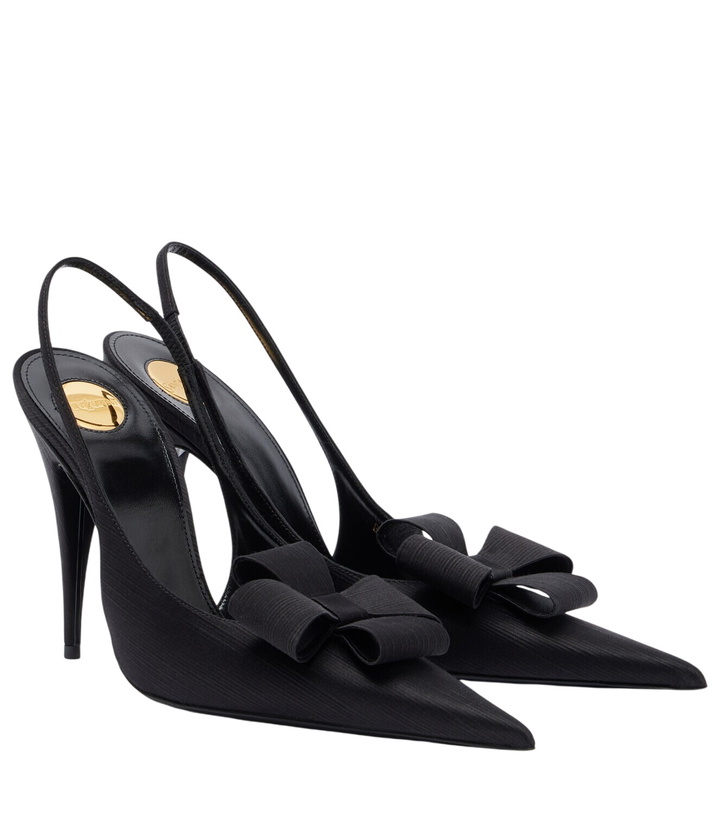 Photo: Saint Laurent Tea bow-detail slingback pumps