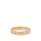 Maison Margiela Men's Embossed Number Logo Band Ring in Gold