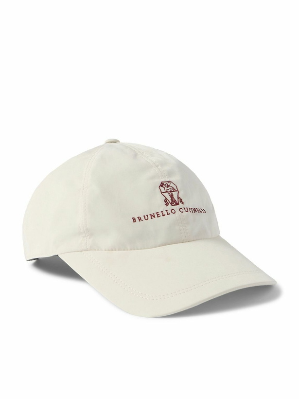 Photo: Brunello Cucinelli - Logo-Embroidered Cotton-Twill Baseball Cap - White
