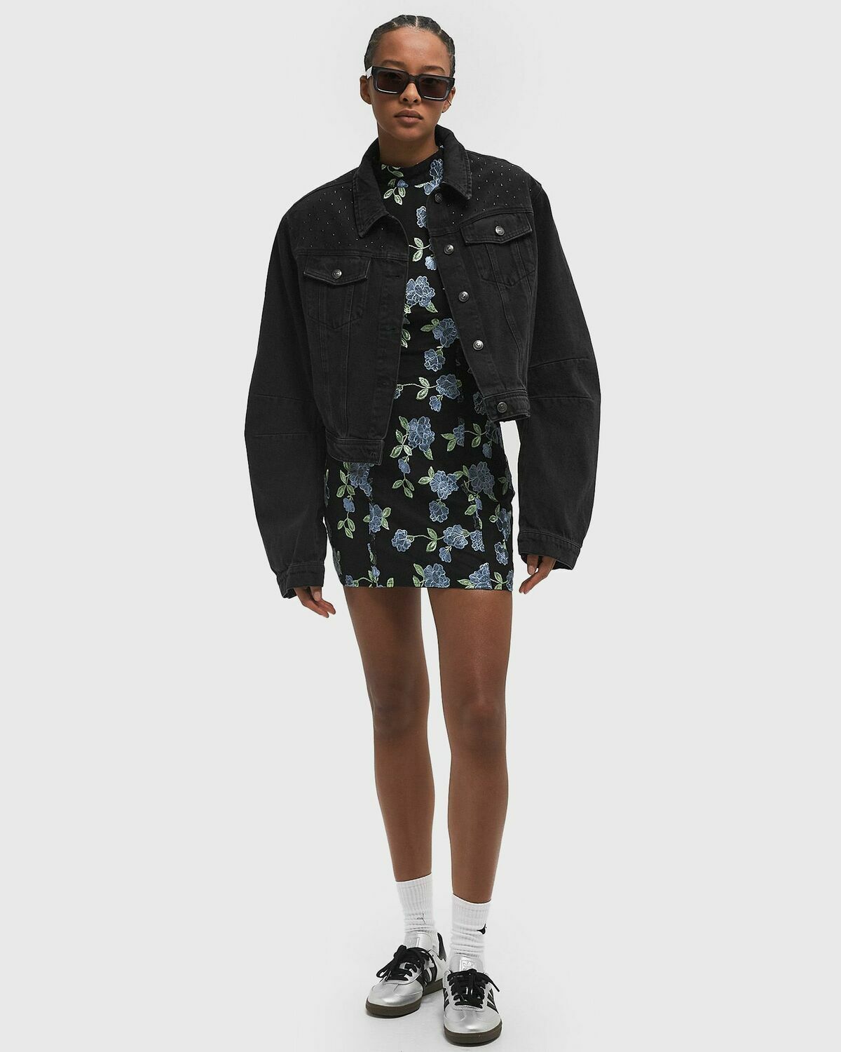 ROTATE Birger Christensen Denim Oversized Jacket Black Womens Denim Jacket