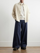 A.P.C. - Logo-Embroidered Cotton and Linen-Blend Corduroy Overshirt - Neutrals