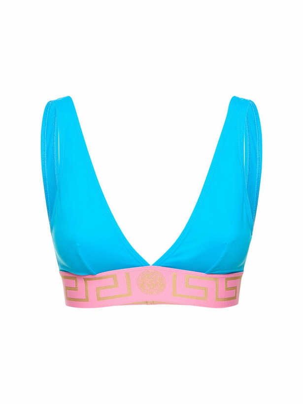 Photo: VERSACE Greca Logo Triangle Bikini Top