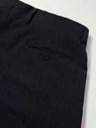 Stòffa - Pleated Wool-Seersucker Shorts - Blue