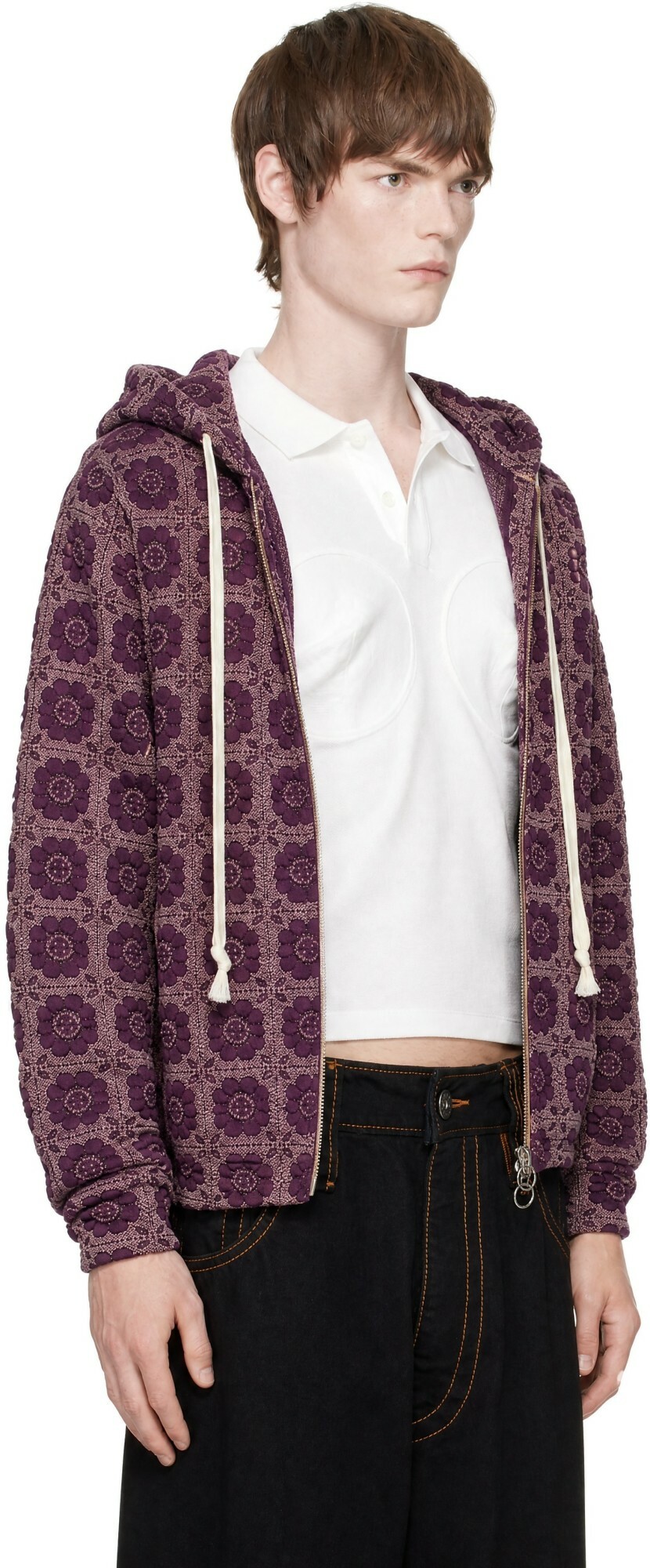Edward Cuming Purple Vertical Garden Flex Hoodie