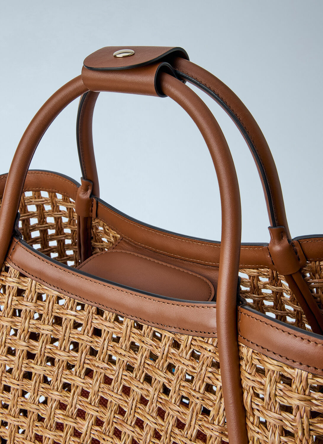Max Mara Woven Leather Tote Bag