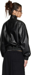 LU'U DAN Black Blouson Leather Jacket