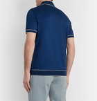 Loro Piana - Slim-Fit Contrast-Tipped Cotton-Jersey Polo Shirt - Blue