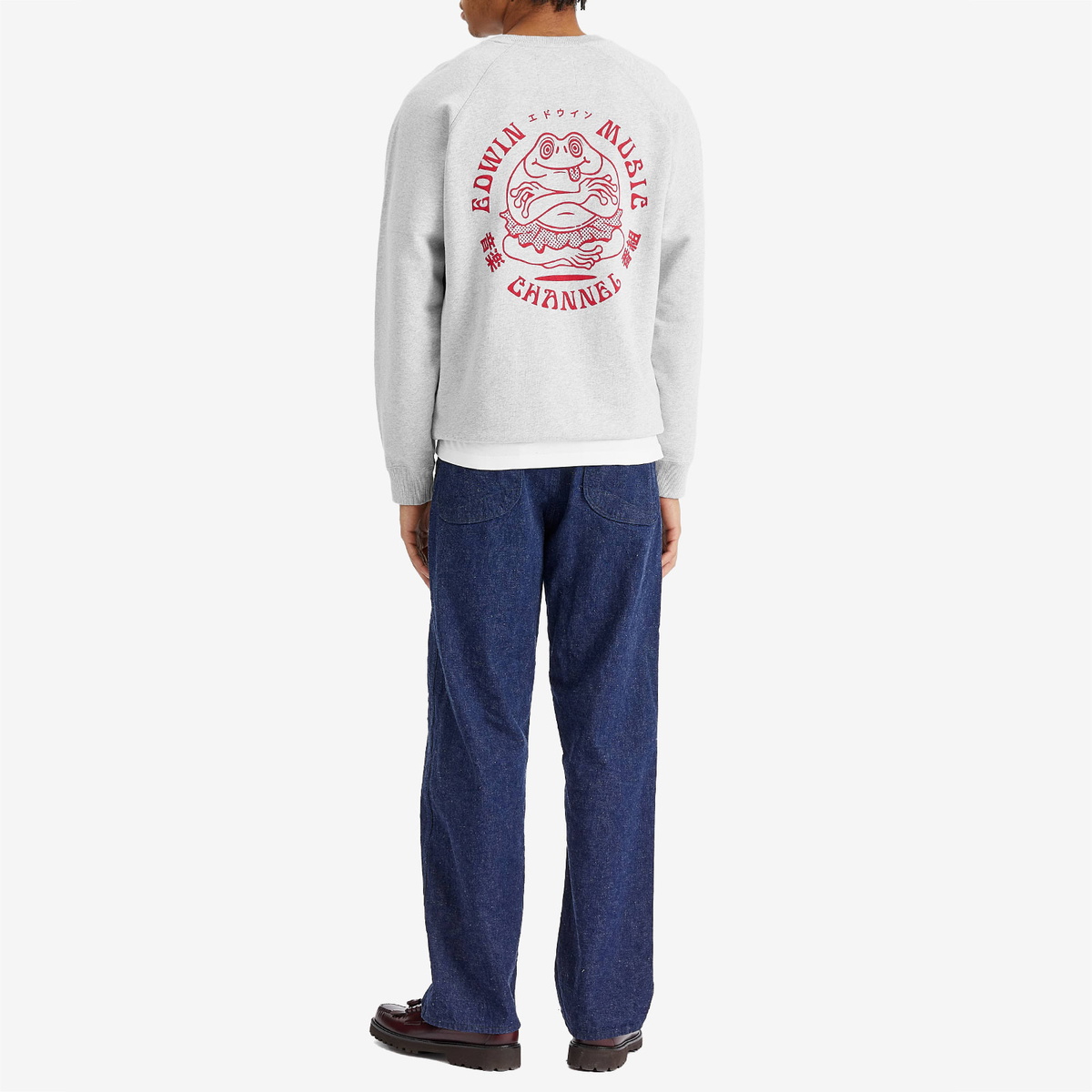 Edwin Men's Music Channel Crew Sweat in Grey Marl