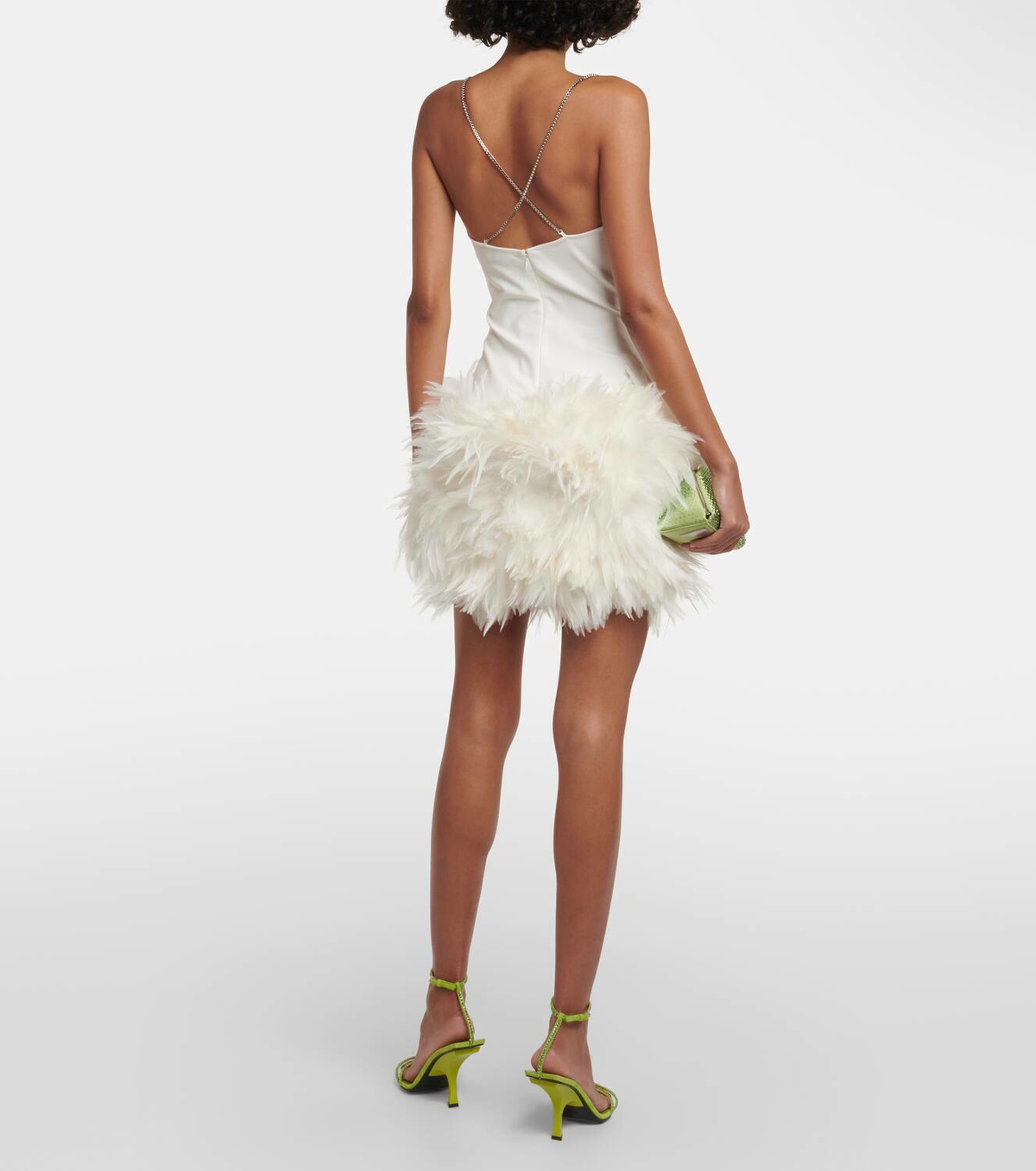 The Attico Fujiko feather trimmed minidress The Attico