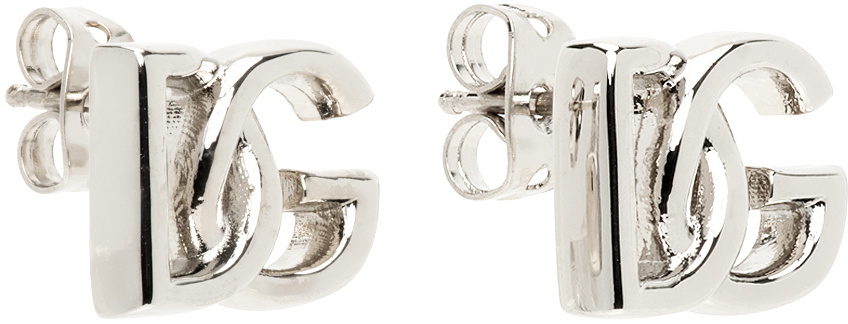 Dolce&Gabbana Silver 'DG' Logo Earrings