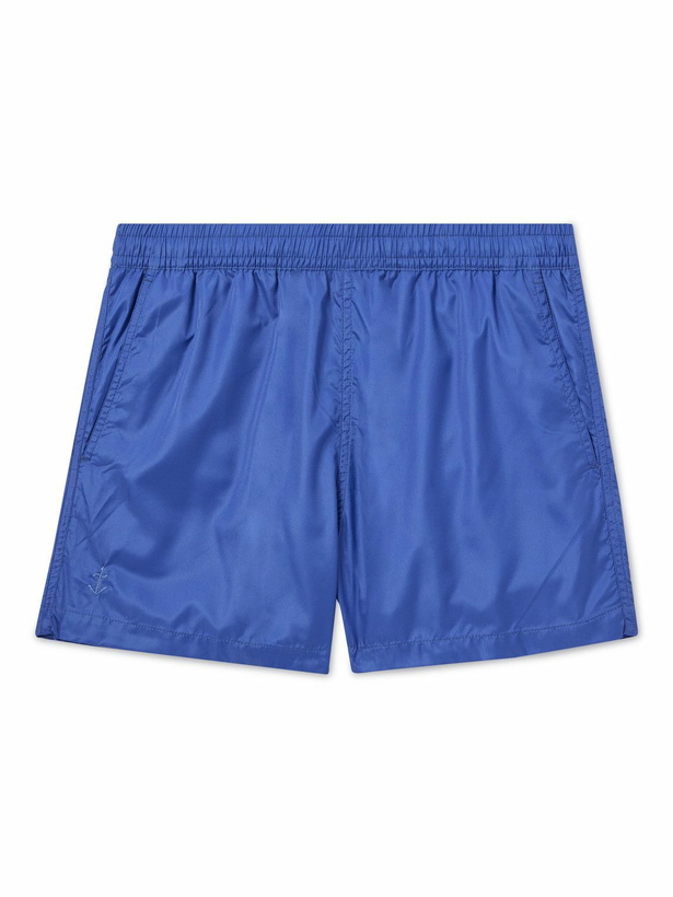 Photo: La Paz - Straight-Leg Short-Length Recycled Swim Shorts - Blue
