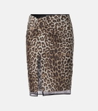 Jacques Wei Leopard-print silk lace midi skirt