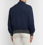 Brunello Cucinelli - Linen, Silk and Cotton-Blend Bomber Jacket - Blue