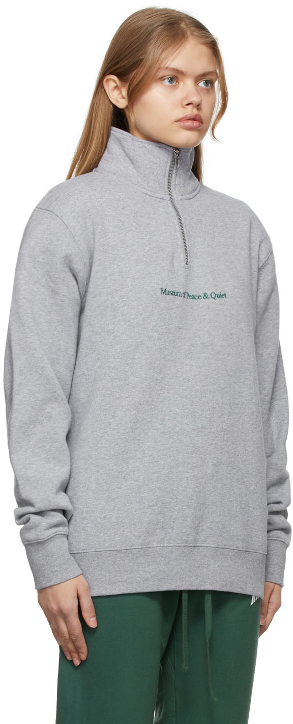 Museum of Peace & Quiet Grey Half-Zip Logo Sweatshirt