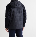 LORO PIANA - Cashmere-Trimmed Quilted Softshell Hooded Jacket - Blue
