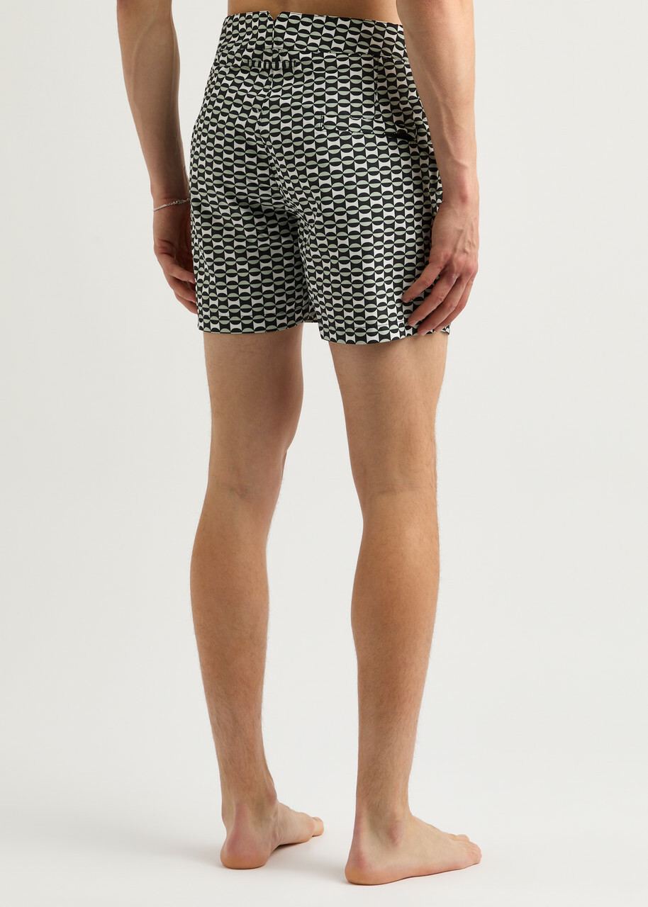 Gusari The London Printed Shell Swim Shorts Black