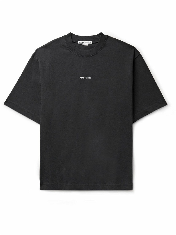 Photo: Acne Studios - Extorr Logo-Print Cotton-Jersey T-Shirt - Black