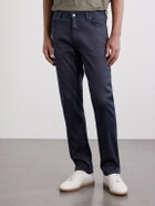 Zegna - Straight-Leg Linen and Cotton-Blend Jeans - Blue