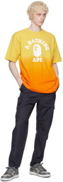 BAPE Orange & Yellow College Gradation T-Shirt