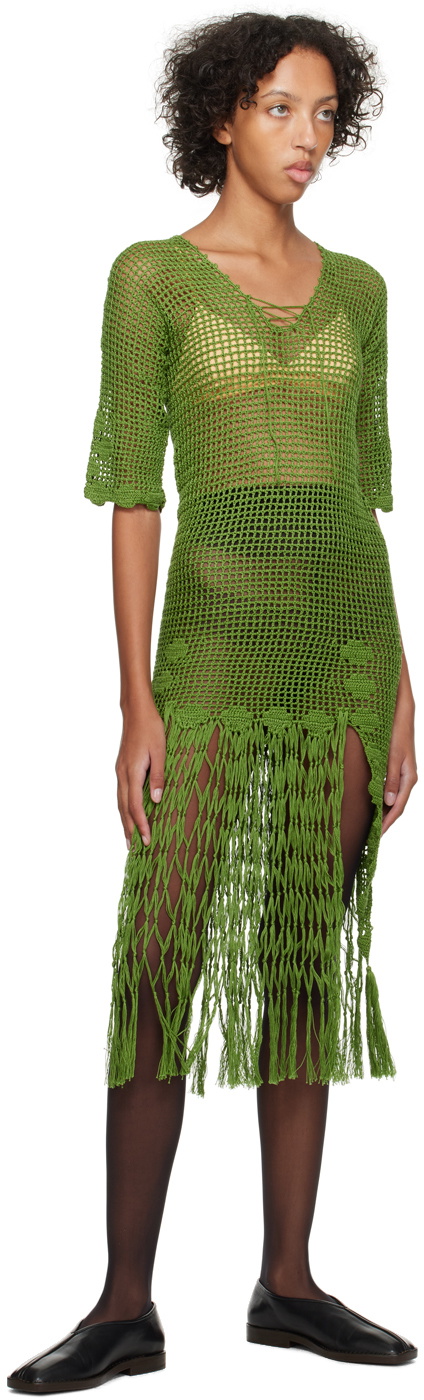 Bode Green Flint Midi Dress Bode