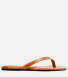 Toteme Croc-effect leather thong sandals