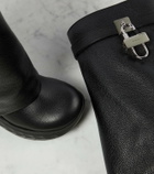 Givenchy Shark Lock Biker leather knee-high boots