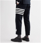 Thom Browne - Slim-Fit Tapered Striped Cotton-Twill Chinos - Blue