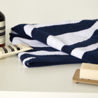 By Parra Men's Waves of the Navy Bath Towel - Set of 2 in Navy/White
