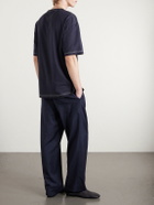 LEMAIRE - Cotton and Linen-Blend Jersey T-Shirt - Blue
